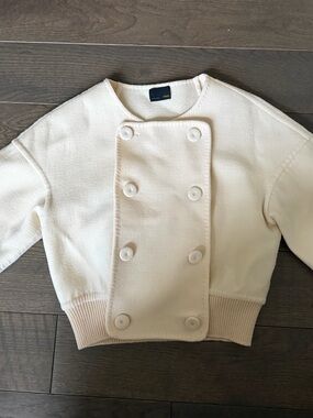 Fendi Cream Double-Breasted Kids Pea Coat